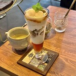 as time goes by - 梅アールグレイパフェ(\1,600)　ハーブティー：いのちの葉々(\700 セット割引-\100)