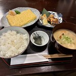 食堂 錦 - 錦定食(\850)　しゃけハラス（１ヶ）(+\300)