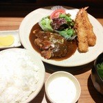 しゃぶしゃぶ SUMIKA - 特注エビフライ＆ハンバーグ(ライス・みそ汁付)
