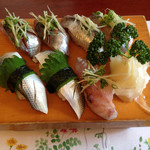 Sushi no Ishimatsu - 本日のひかり物握り寿司
                      ２０１５年４月２６日訪問