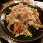 なすび - 「松」定食1000円の豚団子と豆腐の野菜あんかけ。これも2人前のボリューム!!!