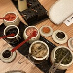 道後天ぷら ご天 - サービス漬物　明太子　鮭