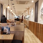 煮干そば・鶏そば藍×福井らーめん五目亭 - わぁー広い　　お母さん　鏡ですよ　