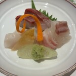 魚一 - お造り、ハマチ、タイ、バイ貝