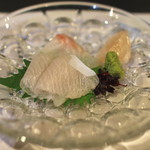 高田馬場日本酒研究所 - 熟成刺身　石鯛と勘八　(2015/04)