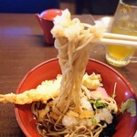 蕎麦酒家 九十九 - 冷やしぶっかけ天ぷら蕎麦② ※蕎麦は更科です
