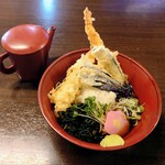 蕎麦酒家 九十九 - 冷やしぶっかけ天ぷら蕎麦③