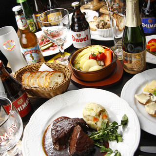 How about a stylish banquet at a Belgian beer specialty store?