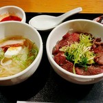 炭や 徳寿 - 牛タン丼(小盛)&ミニ冷麺♡