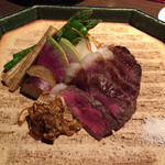 龢 - 150430 常陸牛イチボ炭火焼き（漬けエシャロット）