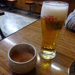 春香園 - 2015.４　相方のビールと僕のお茶
