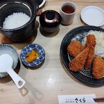 とんかつ 神楽坂 さくら - 三種の日替わりランチ。