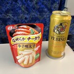 ニューデイズ - 料理写真:■エビスビール500 ¥367 ■なめらかチータラ辛子明 ¥151