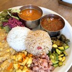 神谷食堂 - 料理写真:白米玄米ハーフ盛り