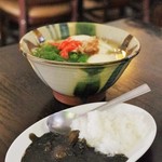 よしもと食堂 - とうふアーサそばとミニカレー