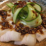Blanched pork belly with skin, special soy sauce