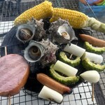 KASUMI - 料理写真:さざえ、とうもろこしなどを買いました