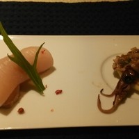 ル マルタン ペシュール - ホタルイカ、赤鶏の刺身