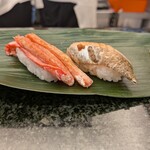 すし辰の立ち食い - さわら、かに