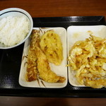 丸亀製麺 - 天丼用ごはん￥１３０と天ぷら各種