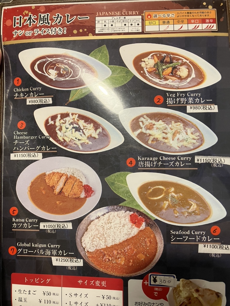 カレー味ページ メニュー写真 : 【閉店】グローバル カレー ハウス フジグラン北島店