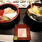 なかの家 - ちらし寿司定食(天ぷらうどん付)