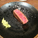 鳥茂 - シャトーブリアンのステーキ、わさびで