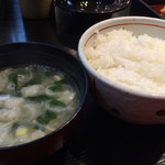 どんべい - 中華定食についている大盛りご飯とお味噌汁(^^)