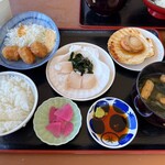 もりや商店 - 三種のほたて定食（1,900円）　