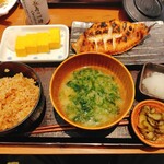 炭火焼干物定食 しんぱち食堂 - 料理写真:あかうお干物定食
熟成玄米、あおさ味噌汁に変更+魚河岸玉子焼き