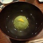 蕎麦切り 酒 大愚 - 蚕豆饅頭