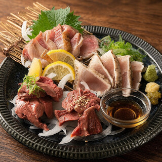 地鶏刺身盛り合わせ！