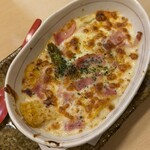 や台ずし - とうもろこし、アスパラのチーズグラタン