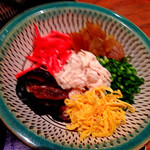 飯屋 楽 - 〆：鶏飯の具。本来はかしわ飯を出しているそうですが、結果的にこっちで良かったように思います。