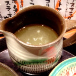 飯屋 楽 - 〆：鶏飯のスープ。期待に違わずいいダシ出てます。