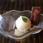 季逢庵 - 201412 季逢庵　★ランチセット（900円）★小さいアイス・煎餅  ※お肉のセット共通