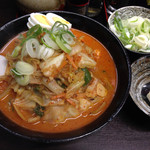 旨辛タンメン 荒木屋 - 五目味噌タンメン。バター。ネギ。