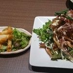 竹乃屋 - チーズ揚げ＆パリパリごぼうサラダ
