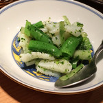 老虎菜 - アオリイカの葱山椒ソース(950円)