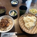 和の味久松 - ランチサービス　天丼＋そうめん　1250円