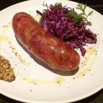 BARU 竹末 - 黒豚ソーセージと紫コールスロー。