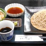 泉州新ばし - 期間限定　泉州名物えびじゃこ＆静岡駿河ブランド桜えびのかきあげ天ぶっかけそば　野菜天３種付のワガママバージョン