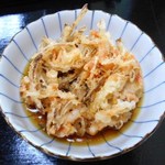 泉州新ばし - 期間限定　泉州名物えびじゃこ＆静岡駿河ブランド桜えびのかきあげ天ぶっかけそば　野菜天３種付のワガママバージョン