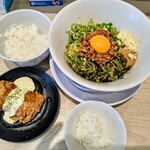 キラメキノトリ - 料理写真:台湾まぜそば直太朗(並)&鶏唐揚げ南蛮セット