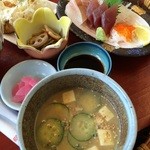 青島屋レストラン - 刺身と冷汁