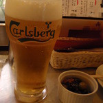 八十郎 - この日は暑かったので生ビールスタートにしました。