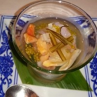 うぶか - 羅臼昆布ジュレ 赤貝 縞海老 うど