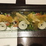 旬菜 おぐら家 - 春野菜と足赤海老の冷製サラダ仕立て