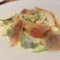 PIZZERIA　37 - 生パスタ　生ハムと空豆のクリームソース　フェットチーネ