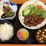 鳥兵 - 料理写真:恵那鶏の肝焼き定食（¥1,390）（税込）